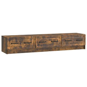 vidaXL TV Cabinet 147 x 34.5 x 27 cm Smoked Oak Engineered Wood