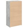 vidaXL Highboard Concrete Grey 70x41x124 cm Engineered Wood