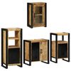 vidaXL Bathroom Furniture Set with Door 4 pcs Brown Solid Mango Wood