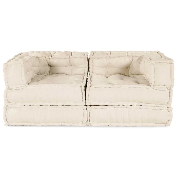 vidaXL Modular Sofa 2 pcs Cream 140 x 70 x 56 cm Fabric