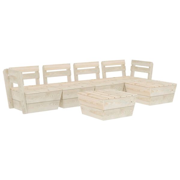 vidaXL 6 Piece Garden Pallet Lounge Set Impregnated Spruce Wood
