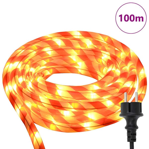 vidaXL Rope Light with 2400 LEDs Warm White 100 m PVC