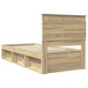 vidaXL Bed Frame with Headboard Sonoma Oak 75 x 190 cm Solid Pine Wood