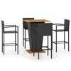 vidaXL 5 Piece Garden Bar Set Black