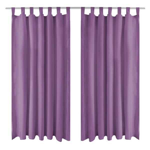 vidaXL Micro-Satin Curtains 2 pcs with Loops 140x245 cm Lilac