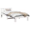 vidaXL Bed Frame with Headboard White 90 x 190 cm Solid Pine Wood