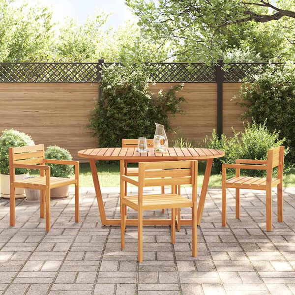vidaXL 5 Piece Garden Dining Set Solid Wood Acacia