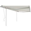 vidaXL Manual Retractable Awning with Posts 4.5x3.5 m Cream