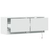 vidaXL TV Wall Cabinet with LED Lights White 100x31x35 cm
