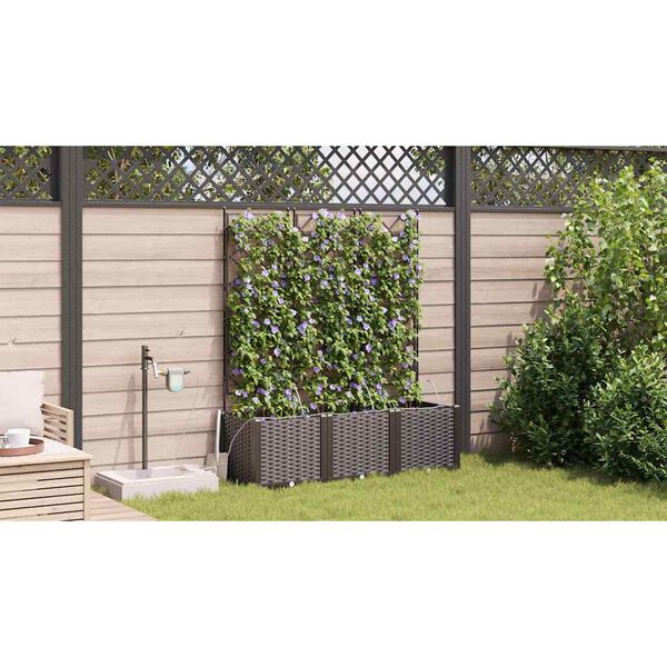 vidaXL Garden Planter 3 pcs Brown Steel