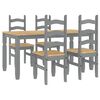 vidaXL 5 Piece Dining Set Panama Grey Solid Wood Pine