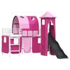 vidaXL Kids'Loft Bed Frame White and Pink 74.5 x 190 cm Metal