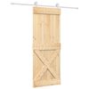 vidaXL Sliding Door Natural and White 80 x 210 cm Solid Pine Wood