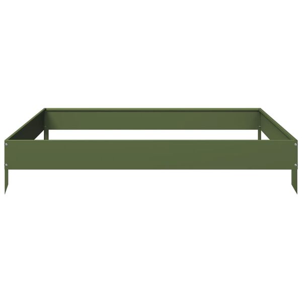 vidaXL Garden Raised Bed Olive green 100x100x18.5 cm Steel