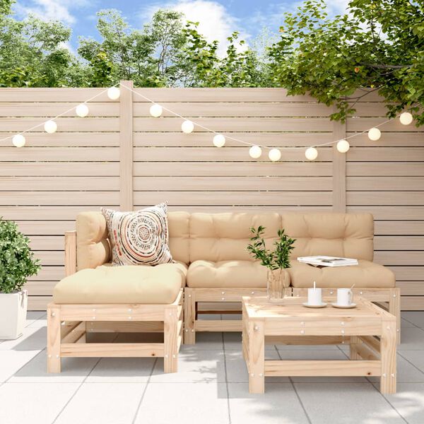 vidaXL 5 Piece Garden Lounge Set Solid Wood Pine