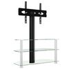 vidaXL Corner TV Stand 3-Tiers for 32-70 Inch Black and Silver