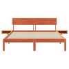vidaXL Bed Frame with Headboard Wax Brown 150 x 200 cm Solid Pine Wood