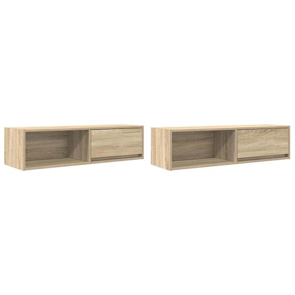 vidaXL TV Cabinets 2 pcs Sonoma Oak 100x31x25.5 cm Engineered Wood
