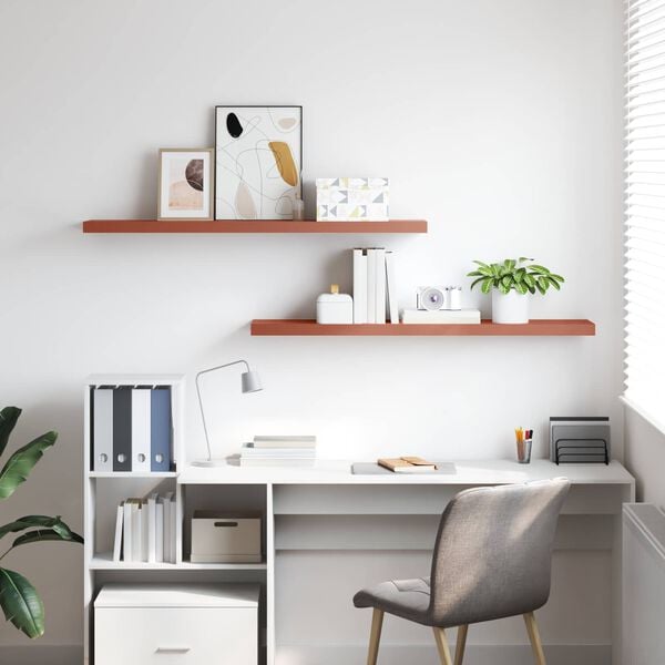 vidaXL Wall Shelf 2 pcs Red 120 x 23.5 x 4 cm Engineered Wood