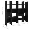 vidaXL 4 Piece Book Cabinet Set Black Engineered Wood