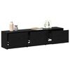 vidaXL TV Cabinet with LED Black Oak 165 x 34 x 40 cm Engineered Wood