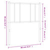 vidaXL Metal Headboard Black 75 cm