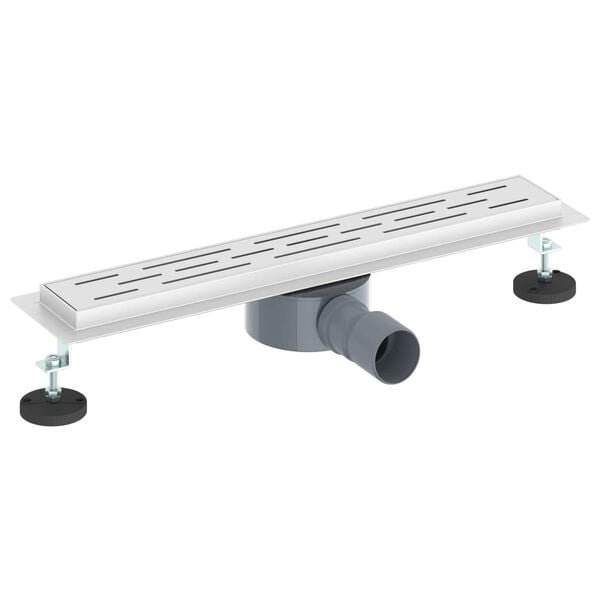 vidaXL Shower Drain Line Design with 360&deg; Siphon Silver 50 cm