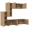 vidaXL TV Wall Unit Wall-mounted 5 pcs Artisan Oak Engineered Wood