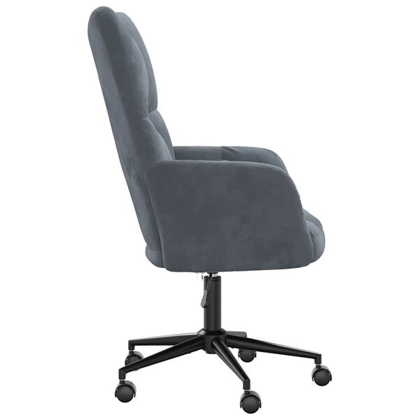 vidaXL Relaxing Chair with Wheel Dark Grey 69 x 61.5 x 102 cm Velvet