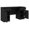 vidaXL Desk with Drawer Black oak 140 x 49 x 76 cm Engineered wood