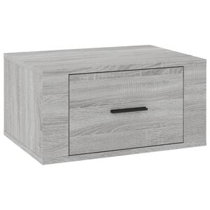 vidaXL Wall-mounted Bedside Cabinet Grey Sonoma 50x36x25 cm