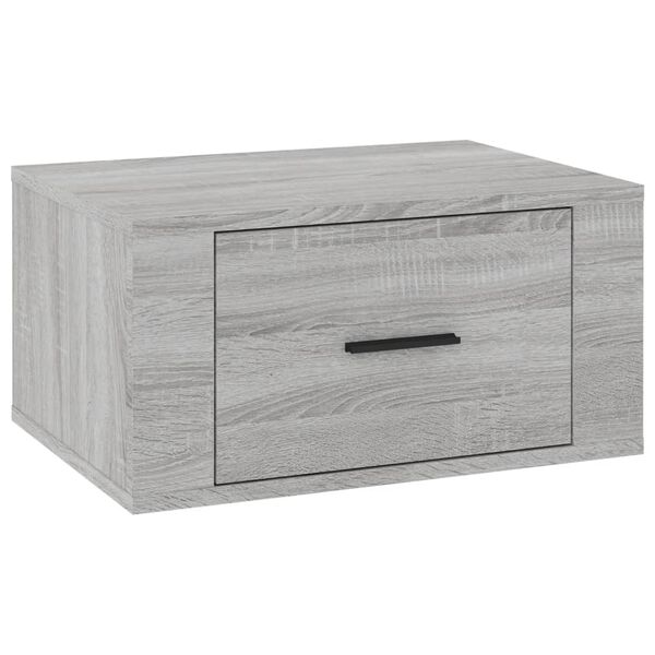 vidaXL Wall-mounted Bedside Cabinet Grey Sonoma 50x36x25 cm