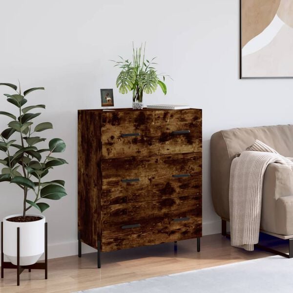vidaXL Sideboard Smoked Oak 69.5x34x90 cm Engineered Wood