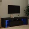 vidaXL TV Cabinet with LED Lights Black 140x36.5x40 cm