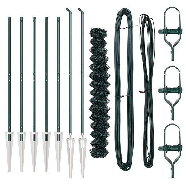 vidaXL Fence Post Green 10 x 1.6 m (40 x 40 mm mesh) Steel and PVC