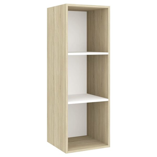 vidaXL Wall-mounted TV Cabinet Sonoma Oak and White 37x37x107 cm Engineered Wood
