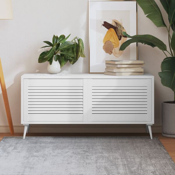 vidaXL Cabinet Doors Louvred Design 2 pcs White 39.5x59.4 cm Solid Wood Pine