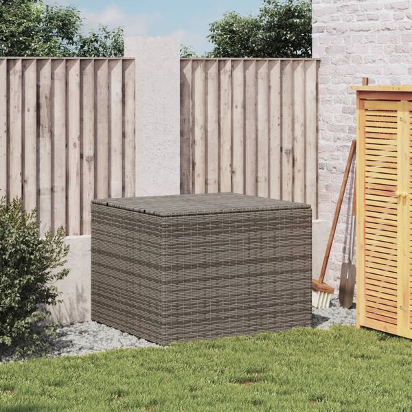 vidaXL Garden Storage Box Grey 291L Poly Rattan