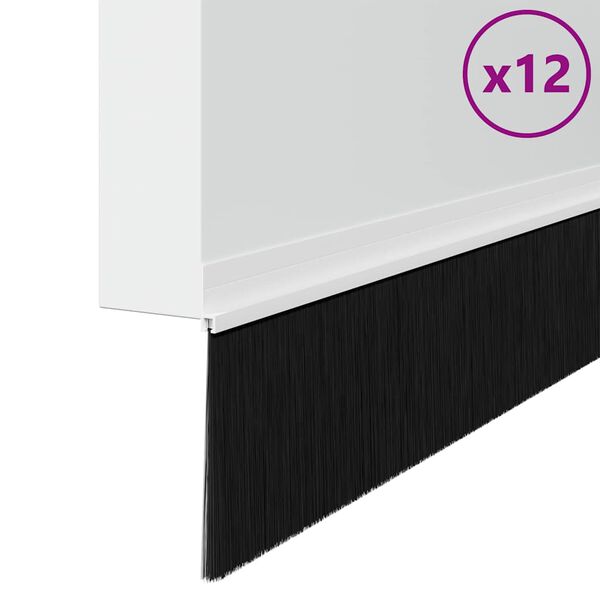 vidaXL Self-adhesive Door Brush Seals 12 pcs White 100 cm