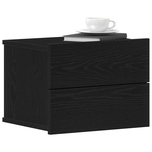 vidaXL Bedside Cabinet 2 pcs Black Oak 40 x 30 x 30 cm Engineered Wood