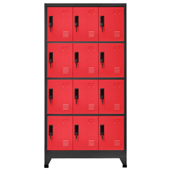 vidaXL Locker Cabinet Anthracite and Red 90x45x180 cm Steel