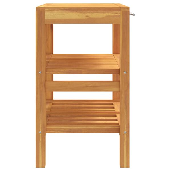 vidaXL Bathroom Vanity Cabinet with 2 Shelves 74x45x75 cm Solid Wood