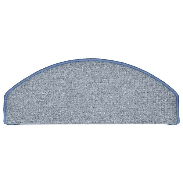 vidaXL Stair Mats 30 pcs 65x24x4 cm Light Grey and Blue Half Round Large