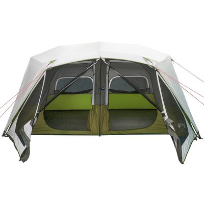 vidaXL Family Tent with LED 10-Person Light Green Quick Release
