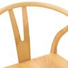 vidaXL Dining Chair 2 pcs Natural Solid Rubber Wood