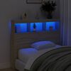 vidaXL Headboard Cabinet with LED Sonoma Oak 120x17x102 cm