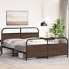 vidaXL Metal Bed Frame without Mattress Brown Oak 160x200 cm