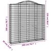 vidaXL Arched Gabion Baskets 2 pcs 200x30x200/220 cm Galvanised Iron
