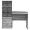 vidaXL Desk with Drawer 2 pcs Grey Sonoma