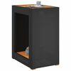 vidaXL Garden Side Table with Wooden Top Black 60x40x75 cm Poly Rattan